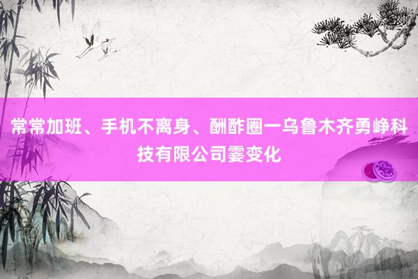 常常加班、手机不离身、酬酢圈一乌鲁木齐勇峥科技有限公司霎变化